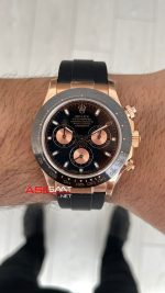 Rolex Daytona Cosmograph 116515 Siyah Everose Oysterflex 40mm Swiss ETA Saat