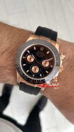 Rolex Daytona Cosmograph 116515 Siyah Everose Oysterflex 40mm Swiss ETA Saat