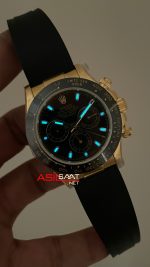 Rolex Daytona Cosmograph 116518 Siyah Gold Oysterflex 40mm Swiss ETA Saat