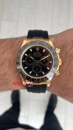 Rolex Daytona Cosmograph 116518 Siyah Gold Oysterflex 40mm Swiss ETA Saat