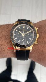 Rolex Daytona Cosmograph 116518 Siyah Gold Oysterflex 40mm Swiss ETA Saat