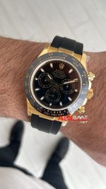 Rolex Daytona Cosmograph 116518 Siyah Gold Oysterflex 40mm Swiss ETA Saat