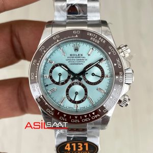 Rolex Daytona Platinum 126506 Ice Blue Baguette Dial 40mm 4131 Super Clone Swiss ETA Saat QF Factory
