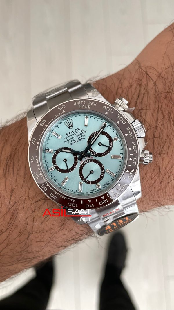 Rolex Daytona Platinum 126506 Ice Blue Baguette Dial 40mm 4131 Super Clone Swiss ETA Saat QF Factory Rolex Daytona Platinum 126506 Ice Blue Baguette Dial 40mm 4131 Super Clone Swiss ETA Saat QF Factory