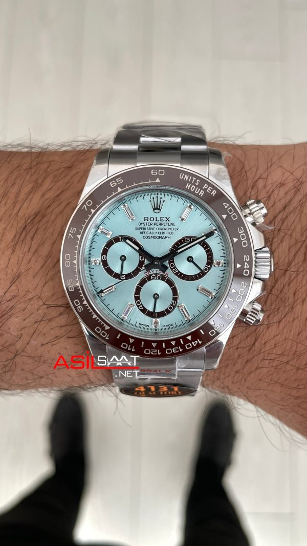 Rolex Daytona Platinum 126506 Ice Blue Baguette Dial 40mm 4131 Super Clone Swiss ETA Saat QF Factory Rolex Daytona Platinum 126506 Ice Blue Baguette Dial 40mm 4131 Super Clone Swiss ETA Saat QF Factory
