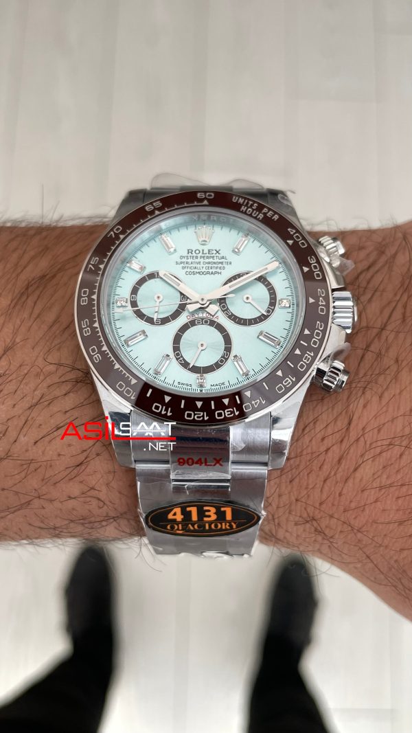 Rolex Daytona Platinum 126506 Ice Blue Baguette Dial 40mm 4131 Super Clone Swiss ETA Saat QF Factory Rolex Daytona Platinum 126506 Ice Blue Baguette Dial 40mm 4131 Super Clone Swiss ETA Saat QF Factory