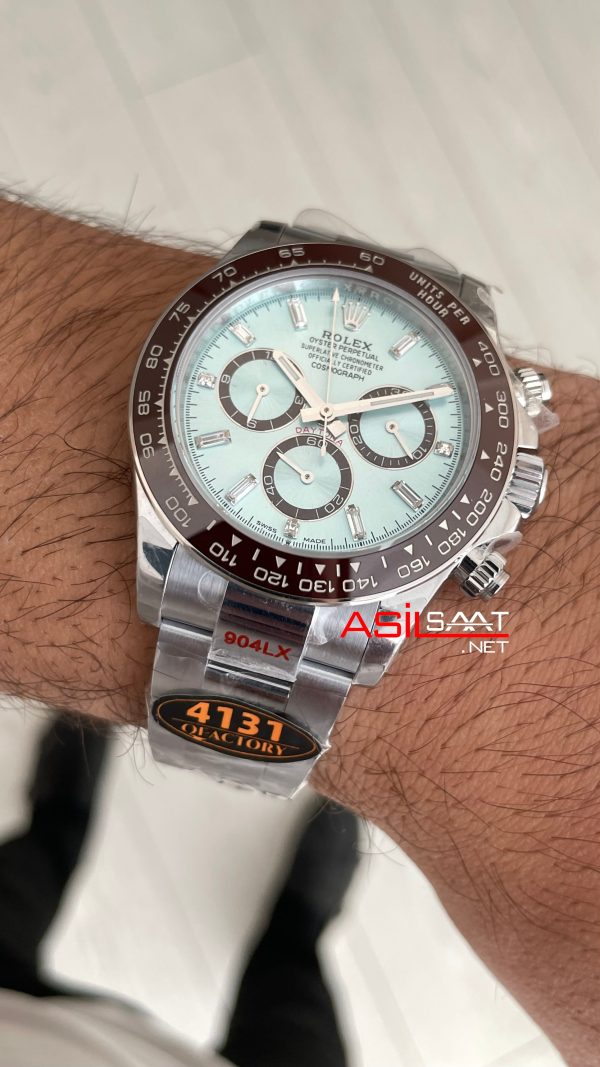 Rolex Daytona Platinum 126506 Ice Blue Baguette Dial 40mm 4131 Super Clone Swiss ETA Saat QF Factory Rolex Daytona Platinum 126506 Ice Blue Baguette Dial 40mm 4131 Super Clone Swiss ETA Saat QF Factory