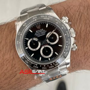 Rolex Daytona Siyah 126500LN Black Dial 40mm 4131 Super Clone Swiss ETA Saat QF Factory