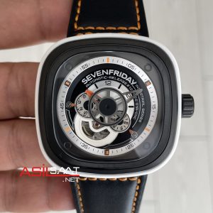 SevenFriday P Series Bully P3/03 Siyah Beyaz 47mm