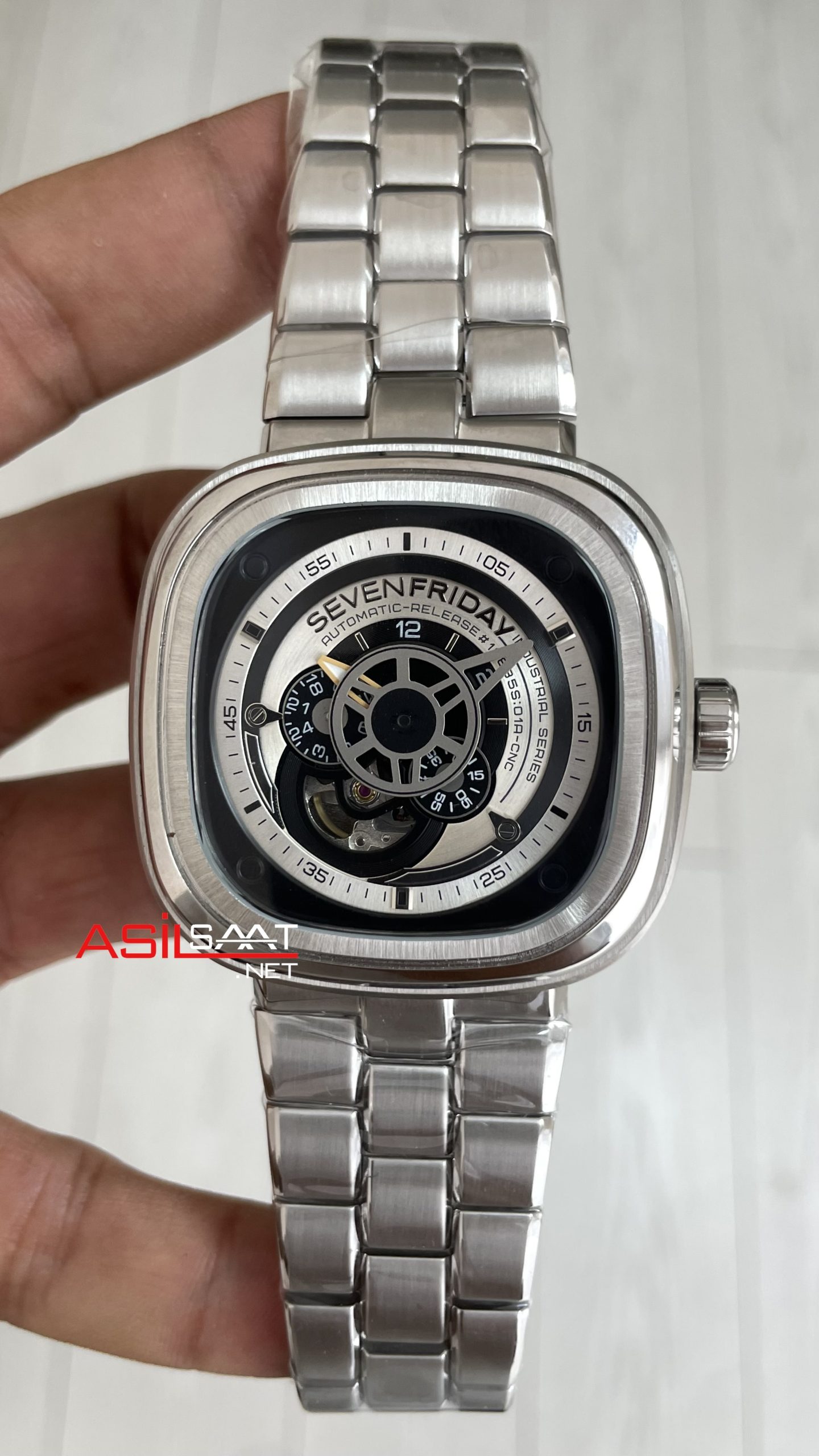 SevenFriday P Serisi SF-P1B/01M Silver 47mm Replika Saat SevenFriday P Serisi SF-P1B/01M Silver 47mm Replika Saat