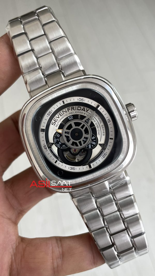 SevenFriday P Serisi SF-P1B/01M Silver 47mm Replika Saat SevenFriday P Serisi SF-P1B/01M Silver 47mm Replika Saat