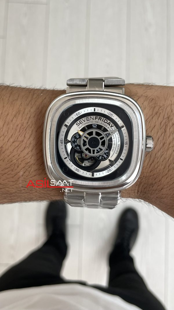 SevenFriday P Serisi SF-P1B/01M Silver 47mm Replika Saat SevenFriday P Serisi SF-P1B/01M Silver 47mm Replika Saat