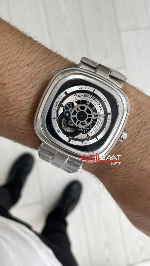 SevenFriday P Serisi SF-P1B/01M Silver 47mm Replika Saat SevenFriday P Serisi SF-P1B/01M Silver 47mm Replika Saat