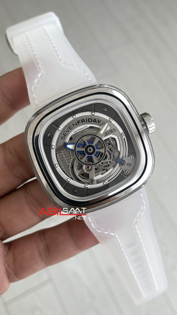 SevenFriday S Serisi SF-S1/01 Recyclable Nylon Şeffaf Silver 47mm Replika Saat SevenFriday S Serisi SF-S1/01 Recyclable Nylon Şeffaf Silver 47mm Replika Saat