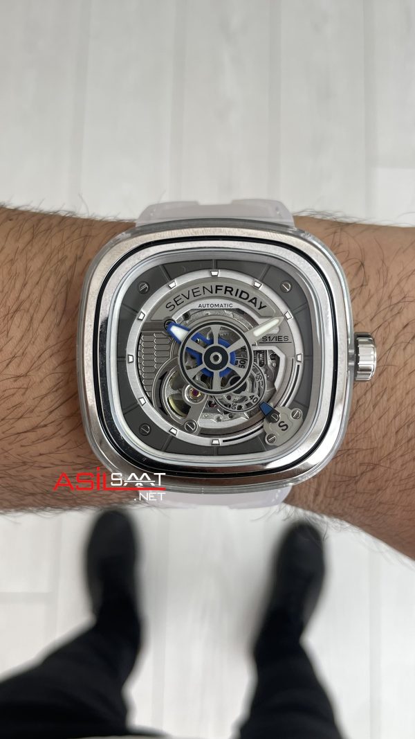 SevenFriday S Serisi SF-S1/01 Recyclable Nylon Şeffaf Silver 47mm Replika Saat SevenFriday S Serisi SF-S1/01 Recyclable Nylon Şeffaf Silver 47mm Replika Saat