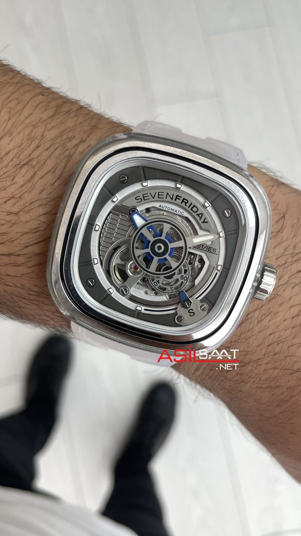 SevenFriday S Serisi SF-S1/01 Recyclable Nylon Şeffaf Silver 47mm Replika Saat SevenFriday S Serisi SF-S1/01 Recyclable Nylon Şeffaf Silver 47mm Replika Saat