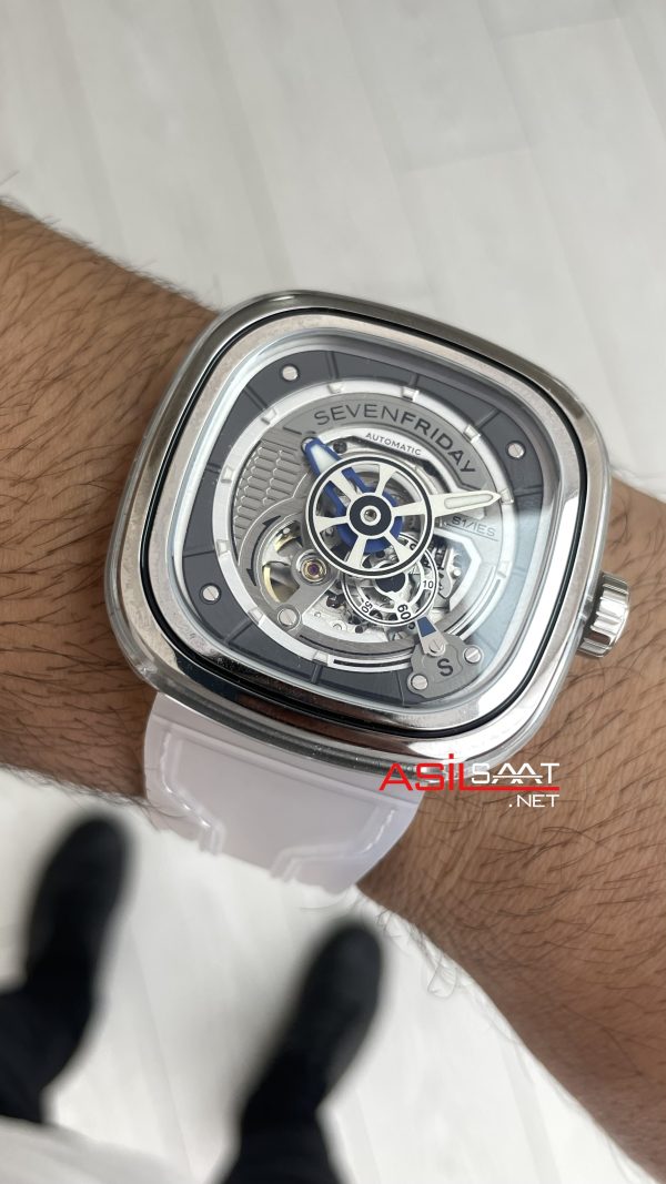 SevenFriday S Serisi SF-S1/01 Recyclable Nylon Şeffaf Silver 47mm Replika Saat SevenFriday S Serisi SF-S1/01 Recyclable Nylon Şeffaf Silver 47mm Replika Saat