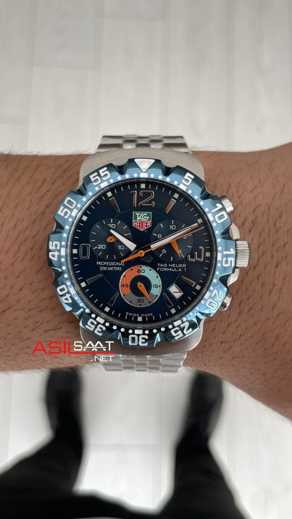 TAG Heuer Formula 1 Mavi Kadran 43mm Silver Replika Saat TAG Heuer Formula 1 Mavi Kadran 43mm Silver Replika Saat