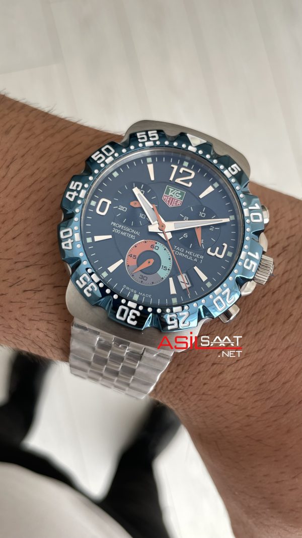 TAG Heuer Formula 1 Mavi Kadran 43mm Silver Replika Saat TAG Heuer Formula 1 Mavi Kadran 43mm Silver Replika Saat