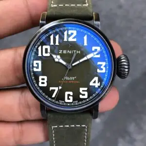 Zenith Pilot Yeşil PVD Siyah Kasa