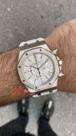 Audemars Piguet Royal Oak Beyaz Kauçuk Kordon 41 mm Replika Saat