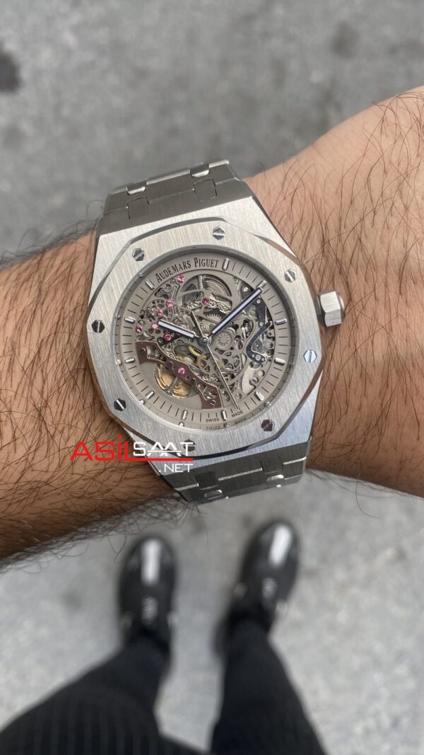Audemars Piguet Royal Oak Skeleton 41 mm Gri Kadran Replika Saat