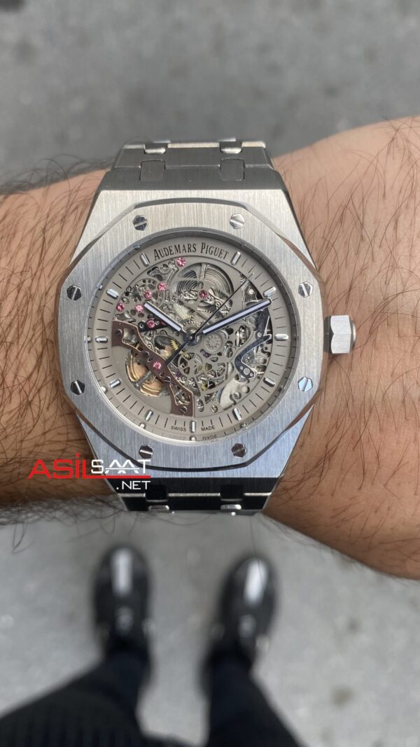 Audemars Piguet Royal Oak Skeleton 41 mm Gri Kadran Replika Saat
