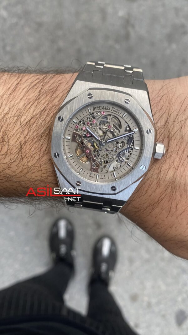 Audemars Piguet Royal Oak Skeleton 41 mm Gri Kadran Replika Saat