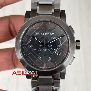 Burberry BU9351 The City Gunmetal Chronograph Gri 42mm Replika Saat