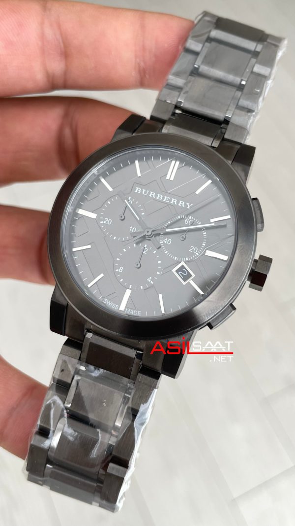 Burberry BU9351 The City Gunmetal Chronograph Gri 42mm Replika Saat Burberry BU9351 The City Gunmetal Chronograph Gri 42mm Replika Saat