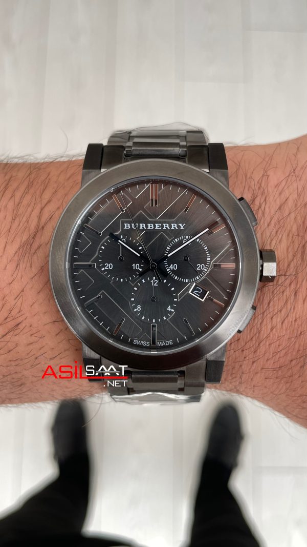 Burberry BU9351 The City Gunmetal Chronograph Gri 42mm Replika Saat Burberry BU9351 The City Gunmetal Chronograph Gri 42mm Replika Saat