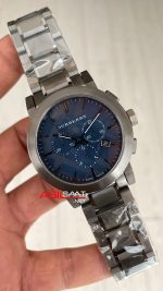 Burberry BU9365 The City Gunmetal Chronograph Mavi 42mm Replika Saat