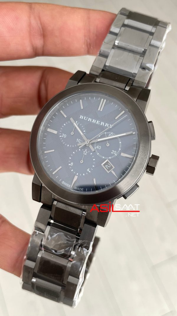 Burberry BU9365 The City Gunmetal Chronograph Mavi 42mm Replika Saat Burberry BU9365 The City Gunmetal Chronograph Mavi 42mm Replika Saat