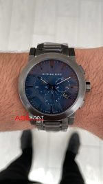 Burberry BU9365 The City Gunmetal Chronograph Mavi 42mm Replika Saat