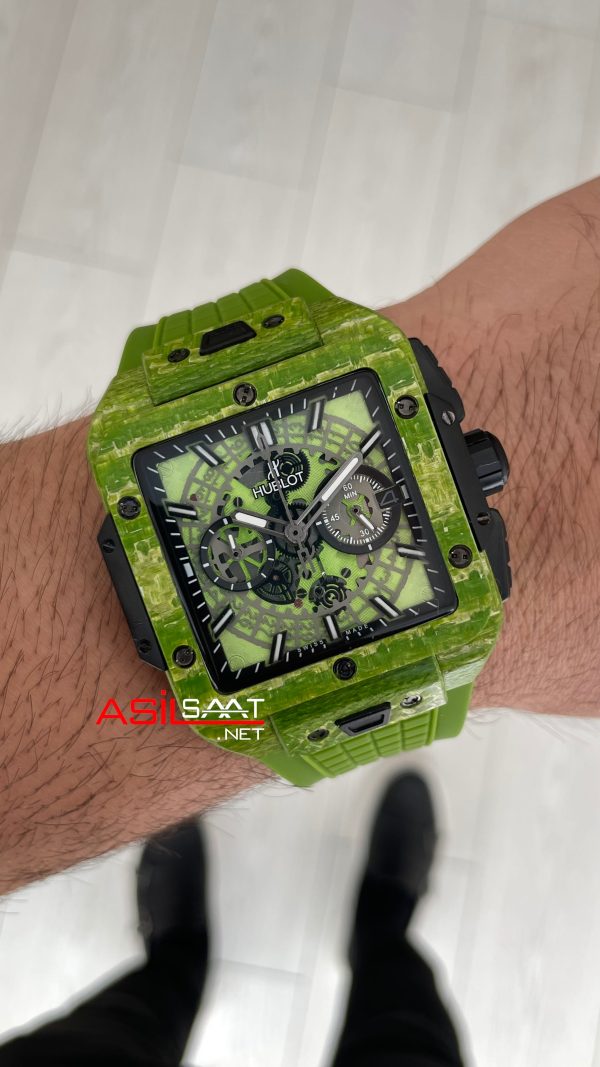 Hublot Square Bang Unico Pistachio Green Carbon Chronograph 45mm
