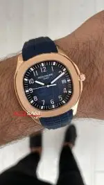 Patek Philippe Aquanaut Mavi Kadran 5168G Rose 40 mm Replika Saat