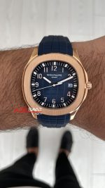 Patek Philippe Aquanaut Mavi Kadran 5168G Rose 40 mm Replika Saat