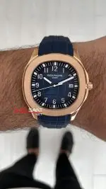 Patek Philippe Aquanaut Mavi Kadran 5168G Rose 40 mm Replika Saat