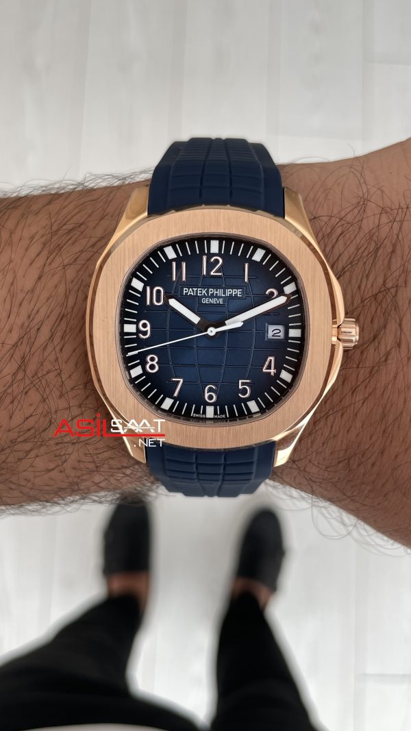 Patek Philippe Aquanaut Mavi Kadran 5168G Rose 40 mm Replika Saat