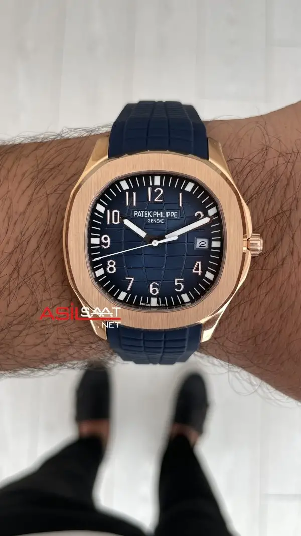 Patek Philippe Aquanaut Mavi Kadran 5168G Rose 40 mm Replika Saat