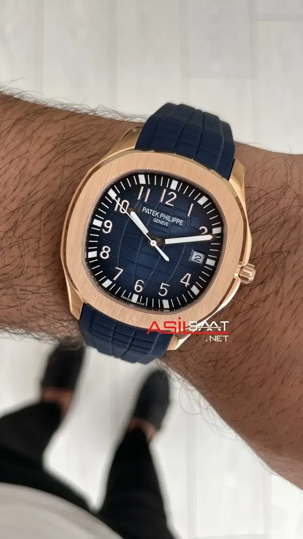 Patek Philippe Aquanaut Mavi Kadran 5168G Rose 40 mm Replika Saat
