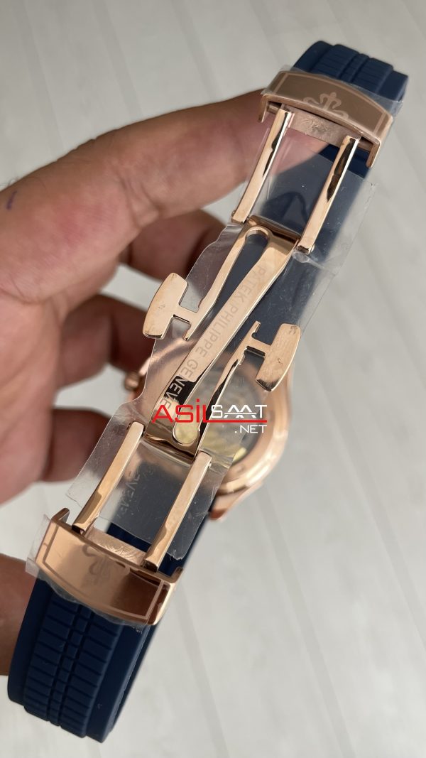 Patek Philippe Aquanaut Mavi Kadran 5168G Rose 40 mm Replika Saat