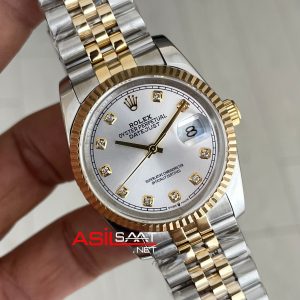 Rolex Datejust Beyaz 126233 Jubilee 36mm White Diamond Lady Two Tone Gold Kadın Saati