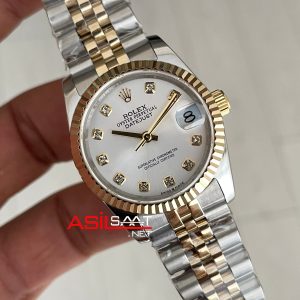 Rolex Datejust Beyaz Diamond Dial 278273 Jubilee 31mm Lady Two Tone Gold Kadın Saati