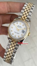 Rolex Datejust Beyaz Taşlı 126233 Jubilee 36mm White Diamond Lady Two Tone Gold Kadın Saati