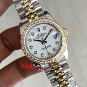 Rolex Datejust Beyaz Taşlı 278273 Jubilee 31mm White Diamond Lady Two Tone Gold Kadın Saati