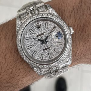 Rolex Datejust Diamond 126300 Silver Jubilee 41mm Replika Saat