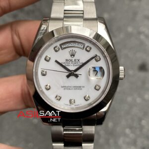 Rolex Day Date Diamond Beyaz Taşlı Kadran Replika Saat