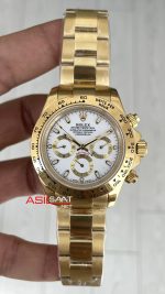 Rolex Daytona Cosmograph 126508 Gold Beyaz 40mm Replika Saat