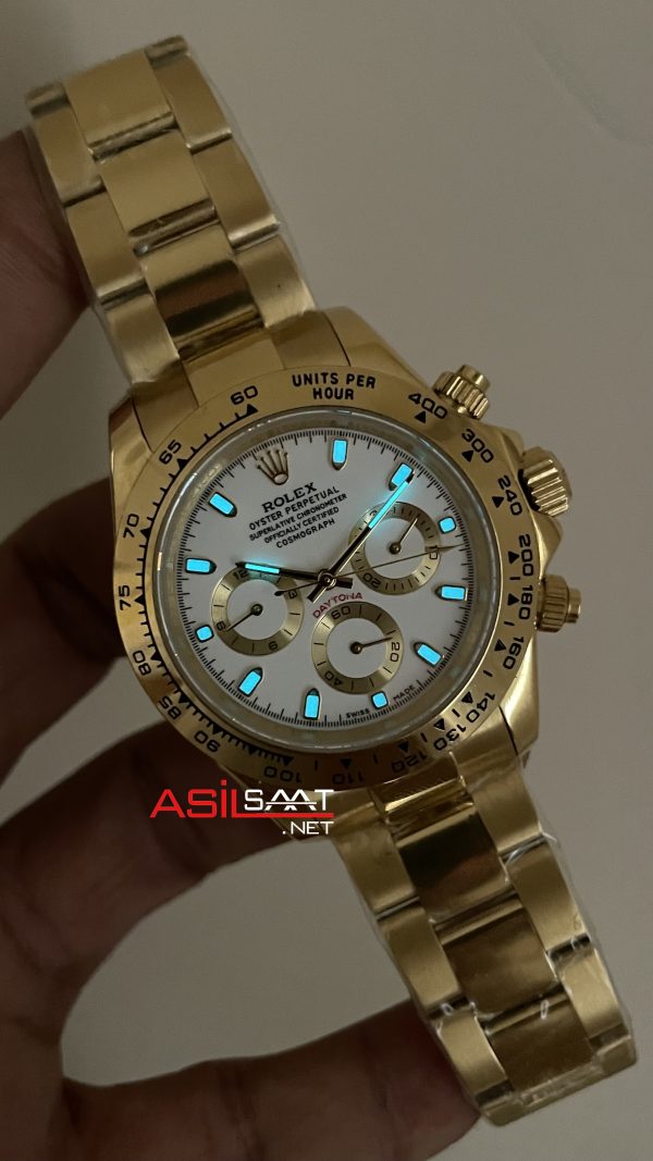 Rolex Daytona Cosmograph 126508 Gold Beyaz 40mm Replika Saat Rolex Daytona Cosmograph 126508 Gold Beyaz 40mm Replika Saat